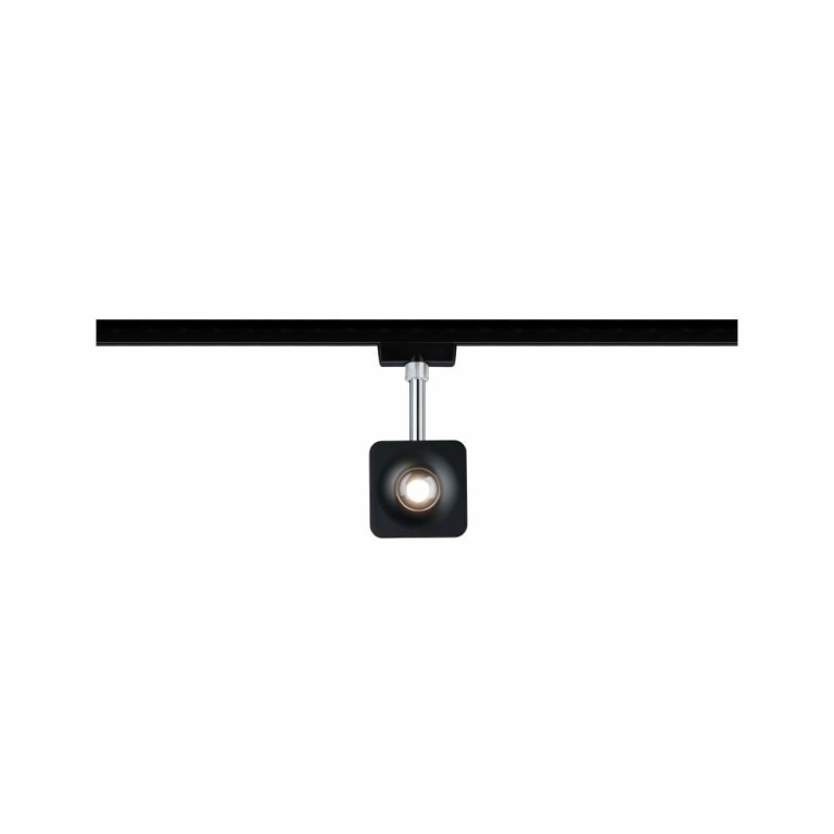 Paulmann URail LED Schienenspot Cube 65° 8W 540lm 2700K dimmbar schwarz matt chrom (LED fest verbaut)