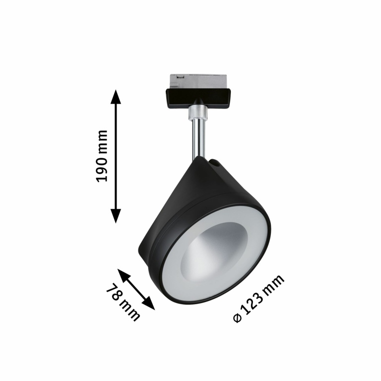 Paulmann URail LED Spot Arena 14W 800lm 2700K dimmbar schwarz matt chrom (LED fest verbaut)