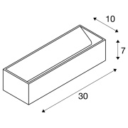 LED Wandleuchte LOGS IN L aluminium/weiß TRIAC dimmbar 3000K 18W CRI 90 1600lm