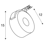 1-Phasen Schienenstrahler KALU TRACK LED Schwarz 860lm 3000K inkl. 1-Phasen-Adapter (LED fest verbaut)