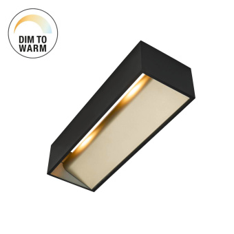 SLV LED Wandleuchte LOGS IN L schwarz/gold mit Dim-To-Warm 2000-3000K 21W CRI 90 1000lm