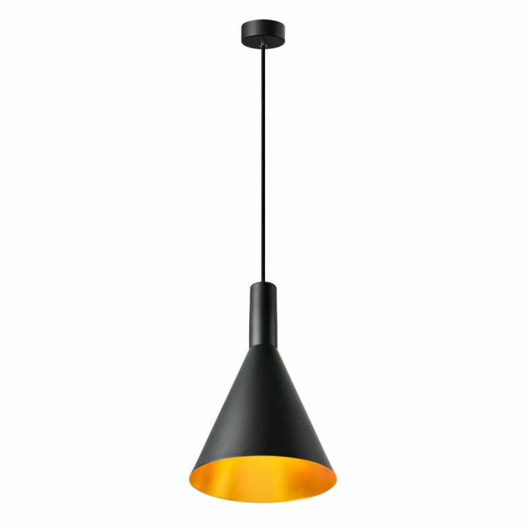 SLV PHELIA 280 Pendelleuchte E27 schwarz/gold aluminium max. 23W Höhe 42cm