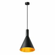 PHELIA 280 Pendelleuchte E27 schwarz/gold aluminium max. 23W Höhe 42cm