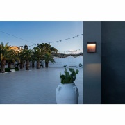 FLATT Outdoor LED Wandaufbauleuchte 3000K IP65 anthrazit/braun