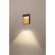 FLATT Outdoor LED Wandaufbauleuchte 3000K IP65 anthrazit/braun