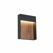 FLATT Outdoor LED Wandaufbauleuchte 3000K IP65 anthrazit/braun