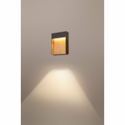 FLATT SENSOR Outdoor LED Wandaufbauleuchte 3000K IP65 anthrazit/braun