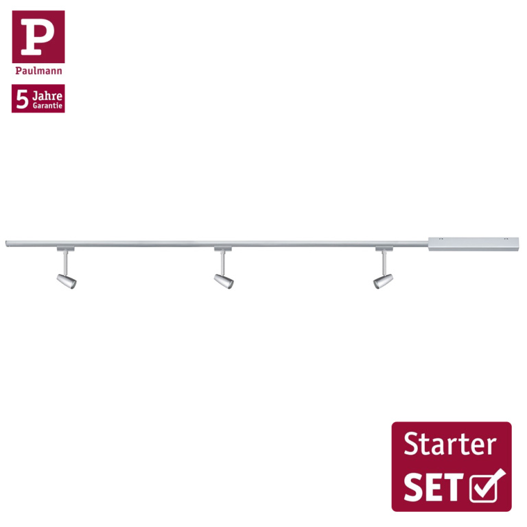 Paulmann URail Bundle Schienensystem-Set Barelli Chrom matt ZigBee + 1m Schiene + 3x Schienenspot