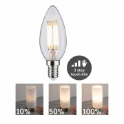 LED-Lampe E14 Kerze Klar 2700K Warmweiß 432lm 5W Touch-Dim 3-Stufen-dimmbar