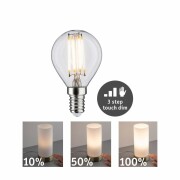 LED-Lampe E14 Tropfen Klar 2700K Warmweiß 432lm 5W Touch-Dim 3-Stufen-dimmbar