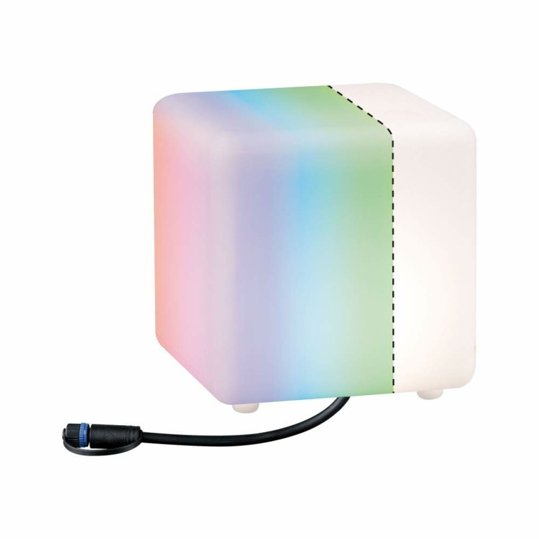 Paulmann Plug & Shine LED Lichtobjekt Smart Home Zigbee RGBW Cube IP65 3000 - 6500K 2,8W Weiß