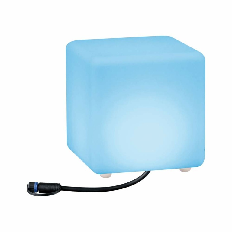 Paulmann Plug & Shine LED Lichtobjekt Smart Home Zigbee RGBW Cube IP65 3000 - 6500K 2,8W Weiß