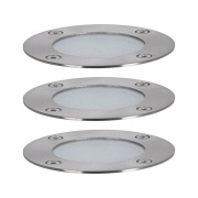 Plug & Shine LED Bodeneinbauleuchte Smart Home Zigbee RGBW Basisset IP65 RGBW+ 3x3,6W Silber