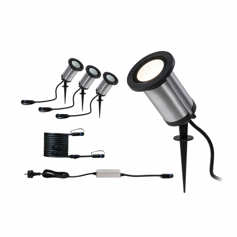 Paulmann Plug & Shine LED Gartenstrahler Classic Basisset IP65 3000K 3x5,1W 75VA Anthrazit