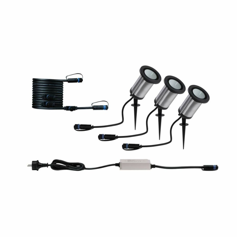 Paulmann Plug & Shine LED Gartenstrahler Classic Basisset IP65 3000K 3x5,1W 75VA Anthrazit