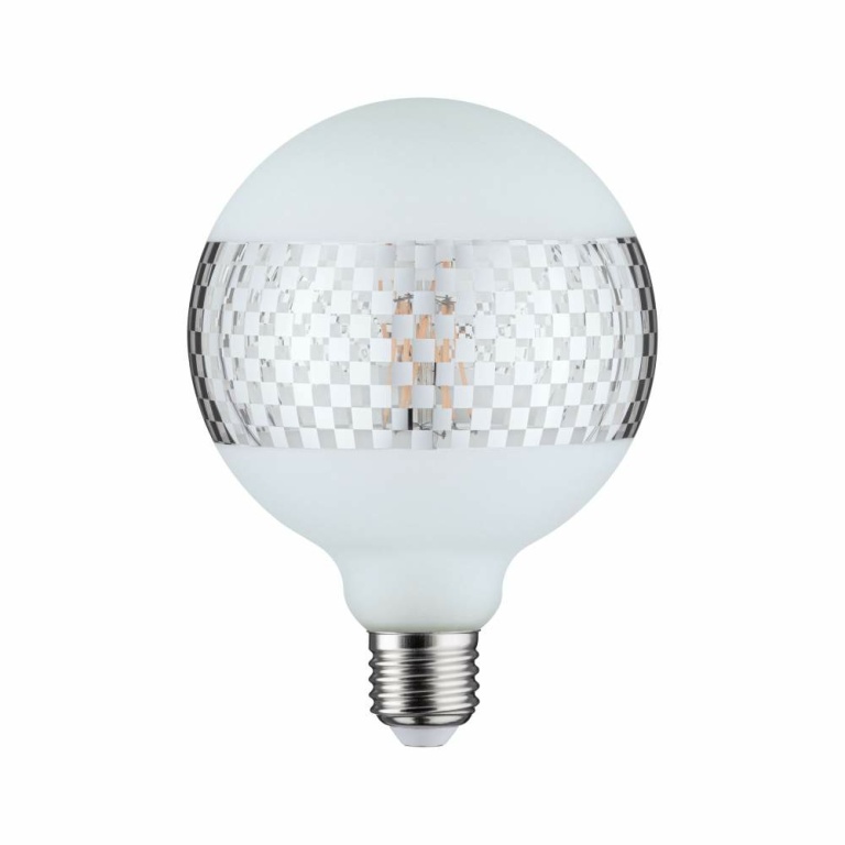 Paulmann LED G125 Ringspiegel Silber glanz kariert E27 2.700K dimmbar