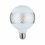 LED G125 Ringspiegel Silber glanz kariert E27 2.700K dimmbar