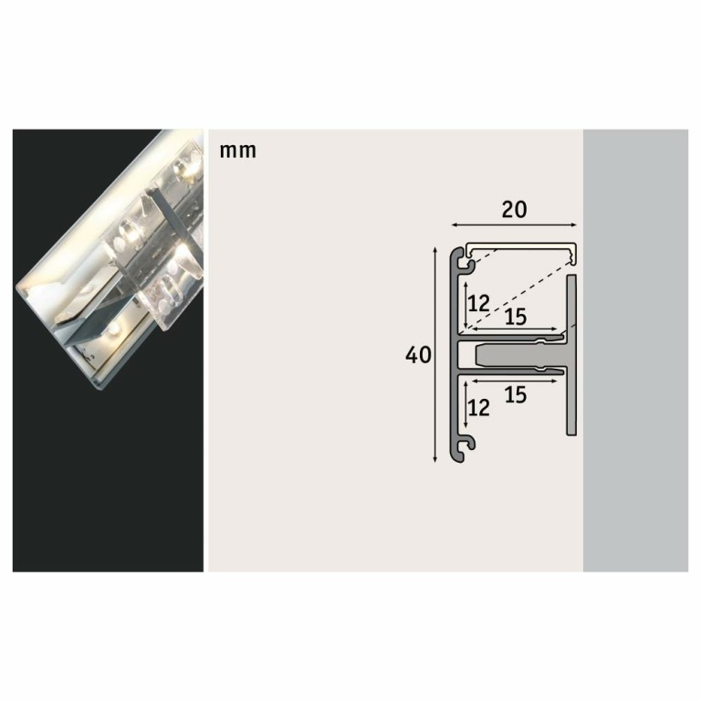 Paulmann Duo Profil Set 200cm inkl. Clips und Diffusor