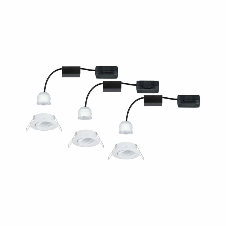 Paulmann LED Einbauleuchte Nova mini Plus Coin 3er-Set schwenkbar EasyDim 4,2W 2700K Weiß matt dimmbar 230V