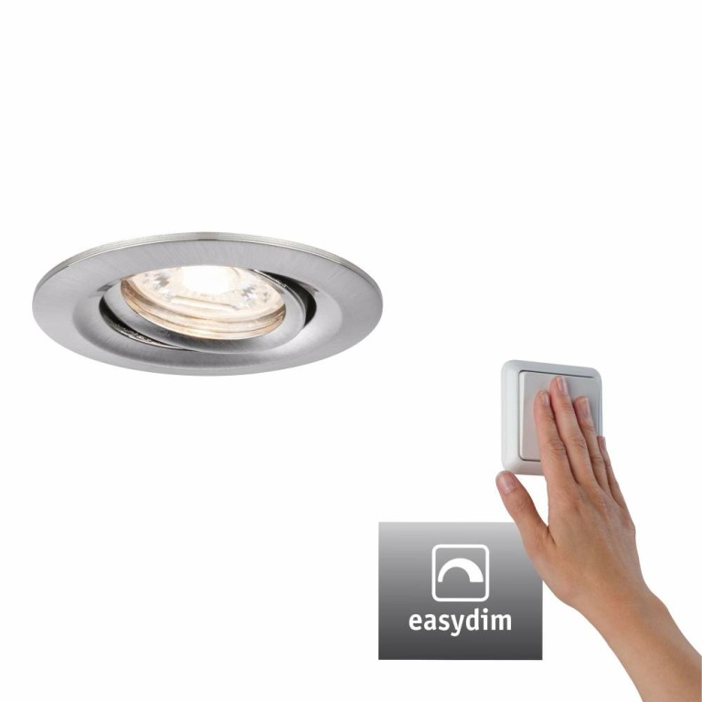 Paulmann LED Einbauleuchte Nova mini Plus Coin 1er-Set schwenkbar EasyDim 4,2W 2700K Eisen gebürstet dimmbar 230V