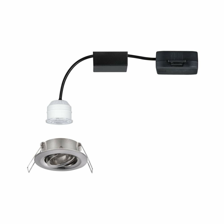 Paulmann LED Einbauleuchte Nova mini Plus Coin 1er-Set schwenkbar EasyDim 4,2W 2700K Eisen gebürstet dimmbar 230V