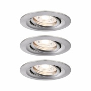 LED Einbauleuchte Nova mini Plus Coin 3er-Set schwenkbar EasyDim 4,2W 2700K Eisen gebürstet dimmbar 230V