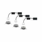 LED Einbauleuchte Nova mini Plus Coin 3er-Set schwenkbar EasyDim 4,2W 2700K Eisen gebürstet dimmbar 230V