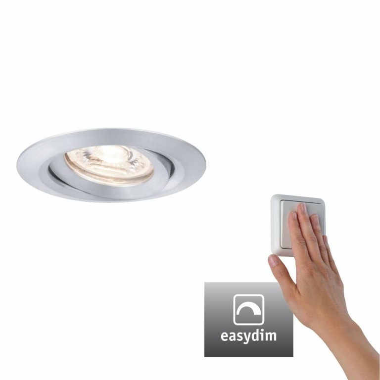 Paulmann LED Einbauleuchte Nova mini Plus Coin 1er-Set schwenkbar EasyDim 4,2W 2700K Alu dimmbar 230V