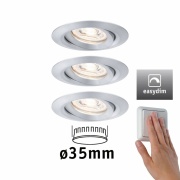 LED Einbauleuchte Nova mini Plus Coin 3er-Set schwenkbar EasyDim 4,2W 2700K Alu dimmbar 230V