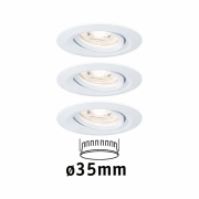 LED Einbauleuchte Nova mini Coin 3er-Set schwenkbar 4W 2700K Weiß matt 230V