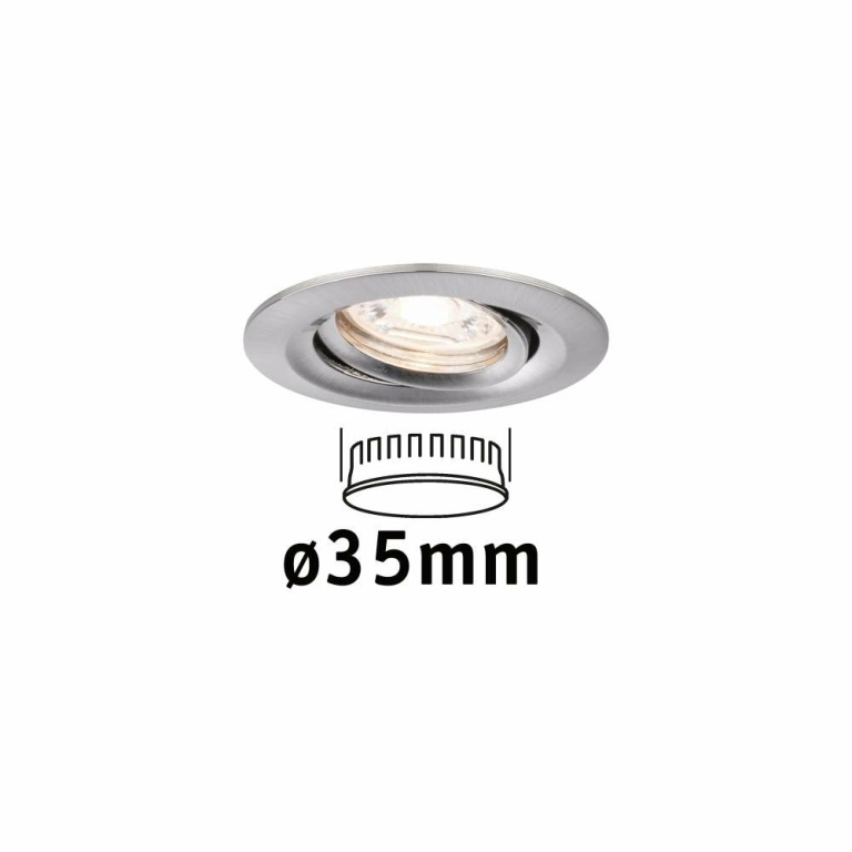 Paulmann LED Einbauleuchte Nova mini Coin 1er-Set schwenkbar 4W 2700K Eisen gebürstet 230V