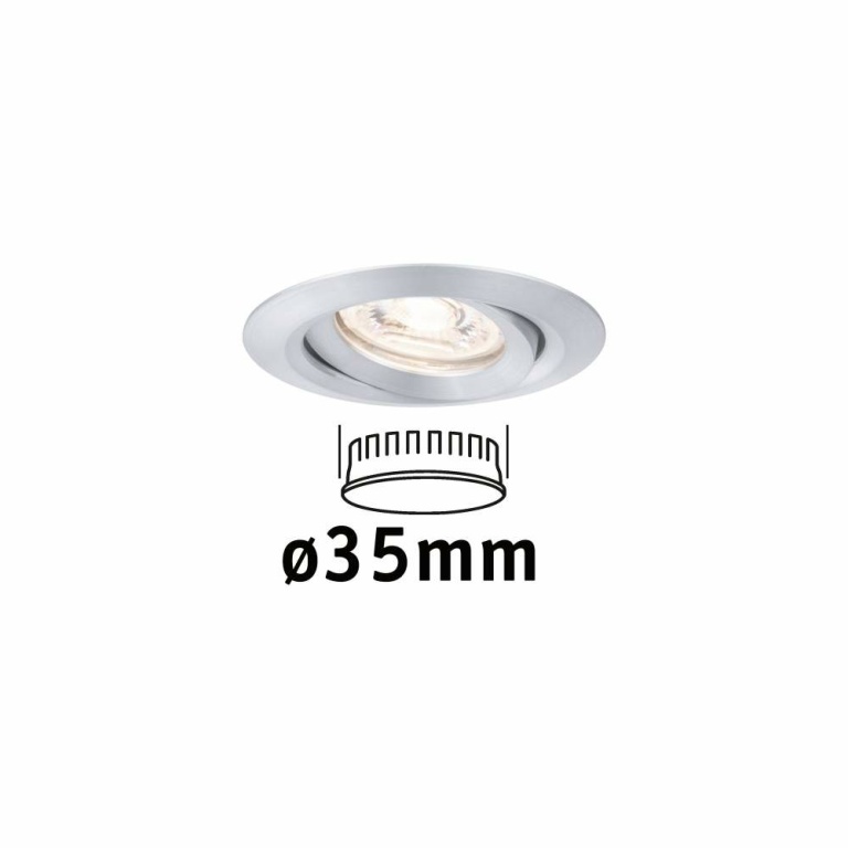 Paulmann LED Einbauleuchte Nova mini Coin 1er-Set schwenkbar 4W 2700K Alu gedreht 230V