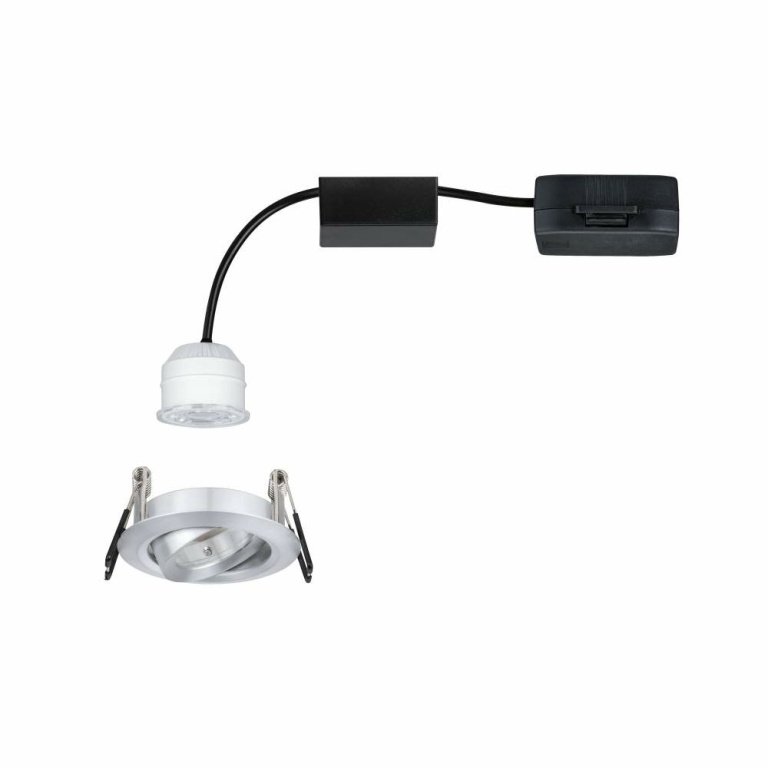 Paulmann LED Einbauleuchte Nova mini Coin 1er-Set schwenkbar 4W 2700K Alu gedreht 230V