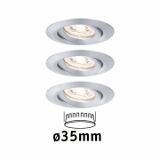 LED Einbauleuchte Nova mini Coin 3er-Set schwenkbar 4W 2700K Alu gedreht 230V