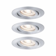 LED Einbauleuchte Nova mini Coin 3er-Set schwenkbar 4W 2700K Alu gedreht 230V