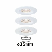 LED Einbauleuchte Nova mini Coin 3er-Set starr IP44 4W 2700K Weiß matt 230V