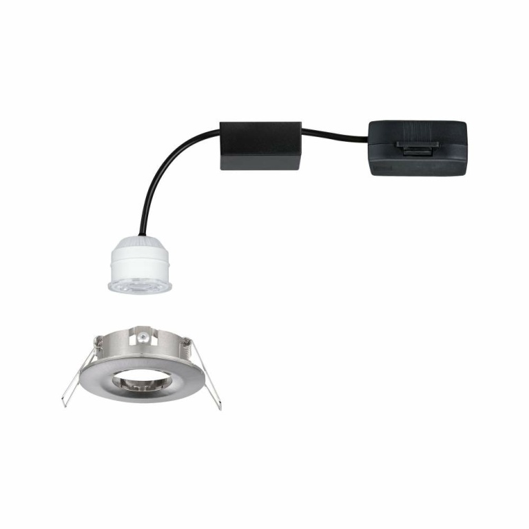 Paulmann LED Einbauleuchte Nova mini Coin 1er-Set starr IP44 4W 2700K Eisen gebürstet 230V