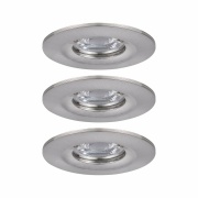 LED Einbauleuchte Nova mini Coin 3er-Set starr IP44 4W 2700K Eisen gebürstet 230V