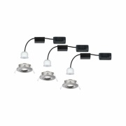 LED Einbauleuchte Nova mini Coin 3er-Set starr IP44 4W 2700K Eisen gebürstet 230V