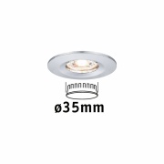 LED Einbauleuchte Nova mini Coin 1er-Set starr IP44 4W 2700K Chrom 230V