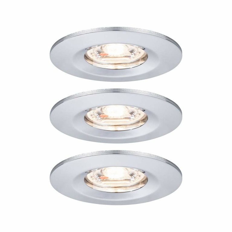 Paulmann LED Einbauleuchte Nova mini Coin 3er-Set starr IP44 4W 2700K Chrom 230V