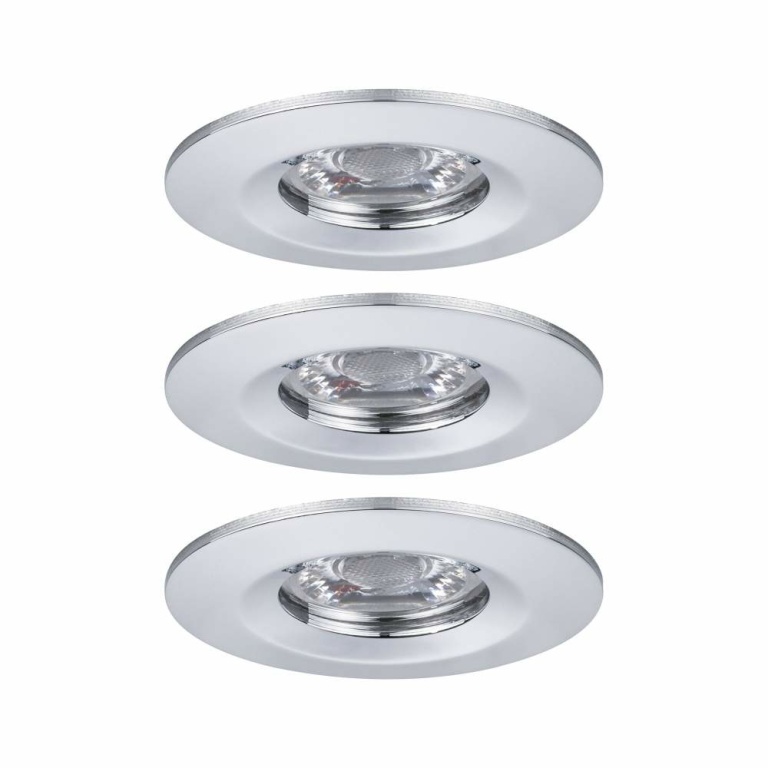 Paulmann LED Einbauleuchte Nova mini Coin 3er-Set starr IP44 4W 2700K Chrom 230V