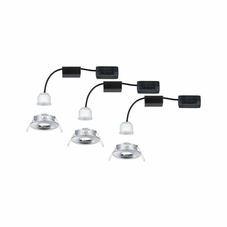 Paulmann LED Einbauleuchte Nova mini Coin 3er-Set starr IP44 4W 2700K Chrom 230V