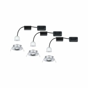 LED Einbauleuchte Nova mini Coin 3er-Set starr IP44 4W 2700K Chrom 230V