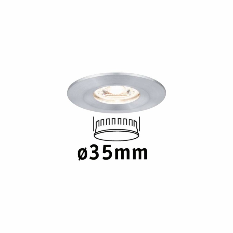 Paulmann LED Einbauleuchte Nova mini Coin 1er-Set starr IP44 4W 2700K Alu gedreht 230V