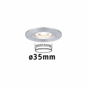 LED Einbauleuchte Nova mini Coin 1er-Set starr IP44 4W 2700K Alu gedreht 230V