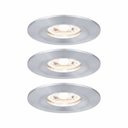 LED Einbauleuchte Nova mini Coin 3er-Set starr IP44 4W 2700K Alu gedreht 230V