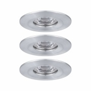 LED Einbauleuchte Nova mini Coin 3er-Set starr IP44 4W 2700K Alu gedreht 230V