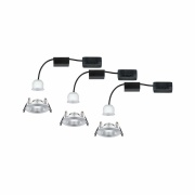 LED Einbauleuchte Nova mini Coin 3er-Set starr IP44 4W 2700K Alu gedreht 230V