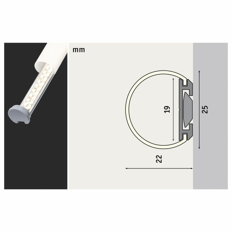 Paulmann Tube Profil Set 200cm inkl. Clips, Endkappen und Diffusor